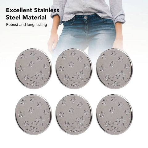 50 Set Star Shape Jeans Screw Buttons with Sick Threaded Design 17 mm Metal Button Hardware Durable Steel displayed in a group.