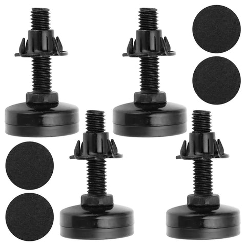 4-pack Adjustable Furniture Leveling Feet With T Nuts Anti Skid Pads Three Eighths Inch Sixteen Thread One And A Half Inch Length