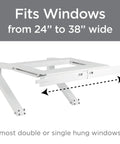 Universal Heavy Duty Window Air Conditioner Mounting Bracket No Tools Required No Drilling Easy Inside Install Rustproof White