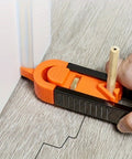 Precision Contour Scribe Tool With Lock Pin Slick Woodworking Measuring Ruler in use for accurate tile cuts.