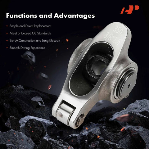 16 Piece Stainless Steel Engine Roller Rocker Arms Kit With 1.6 Ratio And 3 Eight Inch Studs Full Roller Valves for Chevy SBC