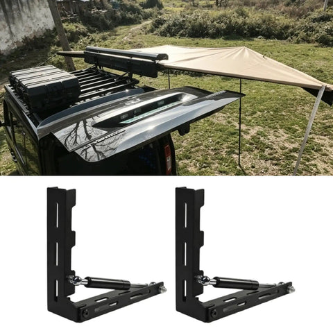 Foldable L Shaped Car Awning Mounting Brackets Set 2 Pieces Steel Universal Roof Brackets for Quick Setup Durable Outdoor