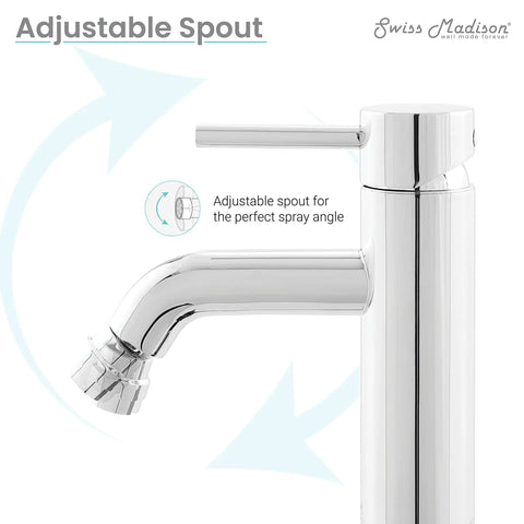 Ivy Bidet Faucet Chrome Finish With Solid Brass Construction One Hole Installation 1.2 GPM Flow Single Handle Adjustable Spout