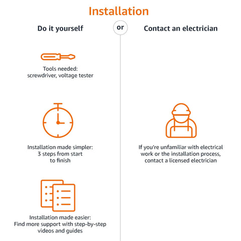 Smart Light Switch For Alexa Single Pole Works With Voice Control Schedule 2.4 GHz WiFi No Hub Needed Easy Installation options