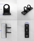 GTouch Digital Rim Lock With Traceless Slim Body showing multiple mounting bracket angles and dimensions.