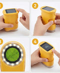 4K Handheld Microscope With Light And 2 Inch IPS Screen 1000x Magnification USB Digital Miniscope Loupe Magnifier For Pro Grade Insects Plants Textures And Close Up Discovery Yellow, yellow handheld device with screen and leaf close-up