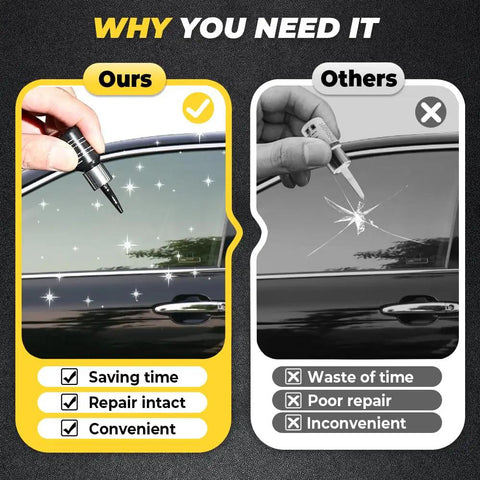 Comparison of All In One Windshield Repair Kit For Chips And Cracks Glass Repair Liquid Included against other repair kits highlighting benefits.