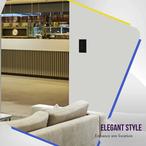 Reflective Acrylic Duplex Wall Plate With Mirrored Receptacle Plate For Oversized 1-Gang 5.50 By 3.50 Inches in modern living room