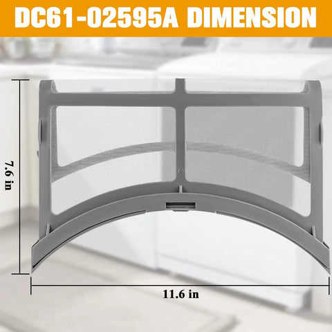 Must Have Dryer Lint Trap Screen Replacement For Samsung Dryers dimensions with mesh guard shown in home setting
