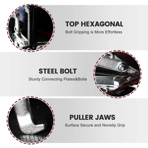Beast Mode Heavy Duty 3 Jaw Gear Puller Set With Reversible Jaws For Pulley Bearing Flywheel Removal, product detail view