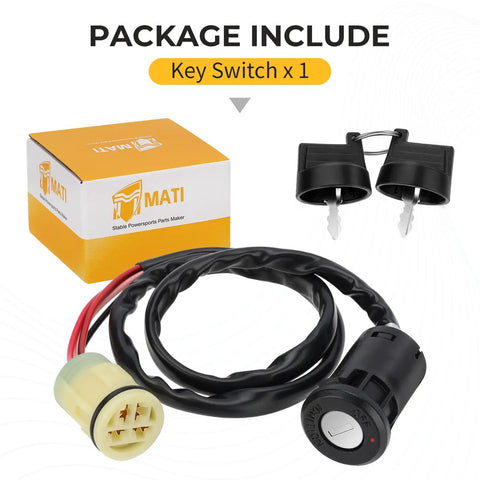 Reliable Ignition Key Switch Replacement For Honda Foreman ATV Models 450 500 520 Rancher with package and two keys