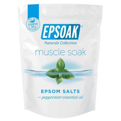 Muscle Recovery Epsom Salt Soak With Eucalyptus And Peppermint Essential Oils, product packaging front view