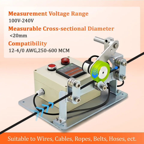 Digital Cable Length Meter Wheel Measuring Rope Hose Belt Tape Counter Knockout Quality Hassle Free Setup Right Up Your Alley Smooth Operator Tracking Device with measurement controls and wire handling.