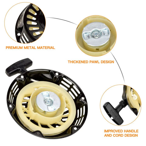 Pull Recoil Starter Carburetor For Predator 212cc And 196cc Engines, close-up on metal material and thickened pawl design