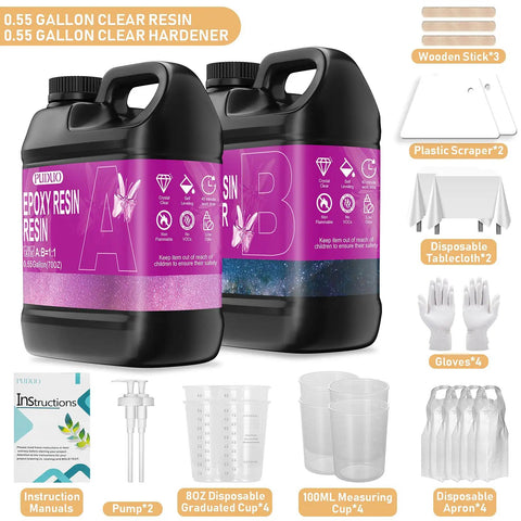 Top Shelf Crystal Clear Epoxy Resin Kit 1.1 Gallon Slick High Gloss Bubble Free Coating For Wood Tables And Creative Projects With Legit Super Durable Finish featuring 0.55 gallon clear resin and hardener set.