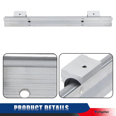 Two Piece SBR 16 Linear Guide Rails 400mm Long Set With Four SBR16UU Beefy Bearing Blocks Sliders for CNC Machines and Automation