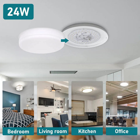2 Pack LED Light Engine Retrofit Kit For Ceiling Fans And Lighting Fixtures With 6 Inch 24W 2200 Lumen Output 3 Color Temperature Modes
