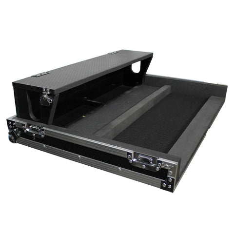 Built Tough Ata Flight Case For Allen Heath Qu 32 Digital Audio Mixer with open doghouse compartment and rigid hard shell.