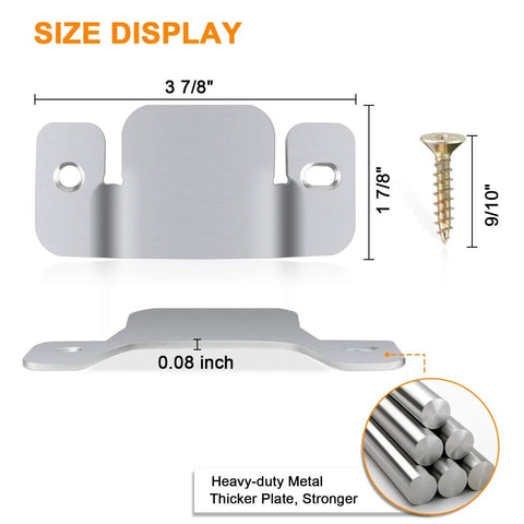 Heavy Duty Sectional Sofa Connector Brackets Keep Your Couch Locked Down Tight, size display of metal plate and screw dimensions