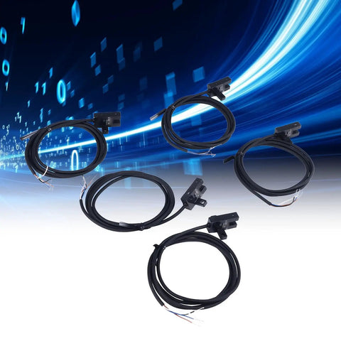 5 Piece Photoelectric Switch Sensor Set With U Shaped Slot For Accurate Detection And Flexible Positioning Quick Install