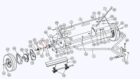 Diagram of Heavy Duty Lawn Sweeper Wheel Drive Pinion Kit with labeled parts and specifications for repair.