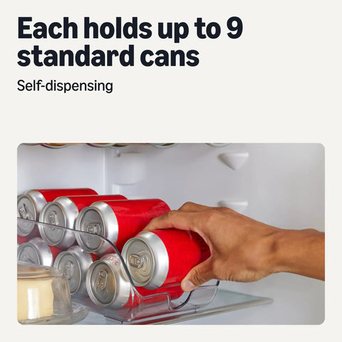 Clear Two Pack Can Organizer For Fridge Pantry Keeps Your Soda And Sparkling Water Stash Legit Organized With This Self Dispensing Beverage Rack Holding Nine Cans Per Section total k