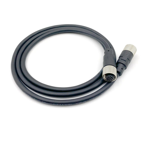M12 5 Pin Double Female Connector Cable With Straight Aviation Plug A Code Waterproof IP67 Sensor Lead 1 Meter