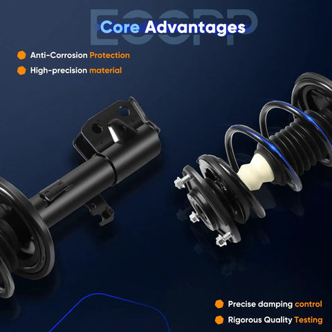 Beefed Up Complete Front Strut Assembly With Shock Absorber For Toyota Corolla 2009-2013 and Matrix 2011-2013 features overview.
