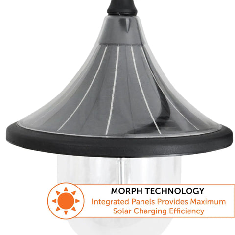 Orion Outdoor Solar Wall Light With 150 Lumen Warm White LED At 2700K showing Morph technology panel detail