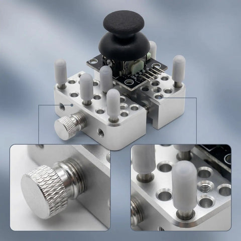 Mini Bench Vise With Aluminum Alloy Precision Clamp And Silicone Posts For Hobbyists And Makers Handy Grippy Hold For Soldering And Model Making Tools With Adjustable Jaw Central Opening And Multi Hole Mounting, 58 mm width