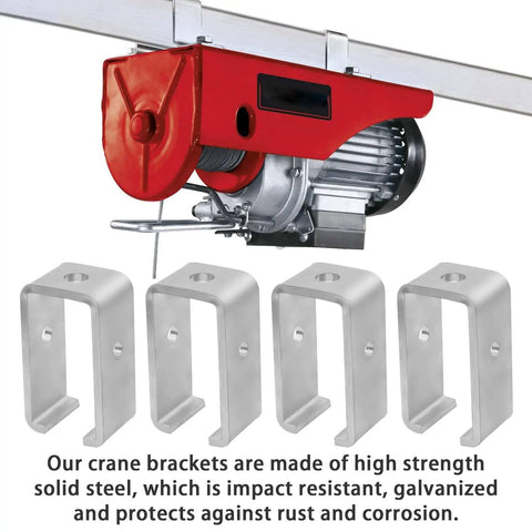 Heavy Duty Strut Channel Hanger Bracket Kit Rated To 1200 Pounds Fits Standard Steel Tracks Built Tough showing adjustable steel crane brackets.