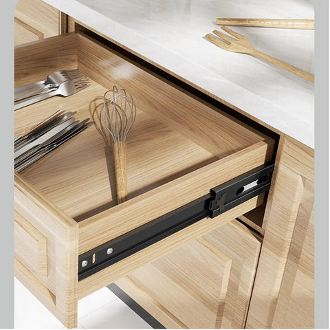 12 Inch Heavy Duty Drawer Slides With Soft Close For Smooth Quiet Glide, Easy Install, Full Extension, Built Tough Rolled Edge Reinforcement, Fits Cabinets and Furniture Drawers, Chrome Finish, drawer installed in wood cabinet