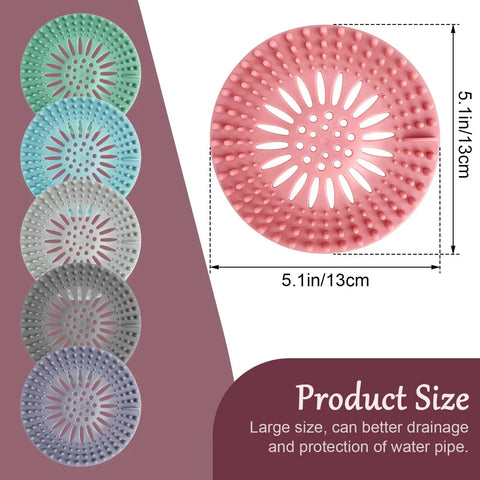 Banish Clogged Drains Fast With This Flexible Drain Strainer Set, Solid Snag Catcher Hair Filter in 5.1in size.