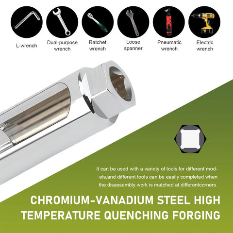 Oxygen Sensor Socket And Oil Pressure Sensor Wrench Remover Tool, 0.87 Inch 6 Point I Type Side Gate, Built Tough From 45 Steel
