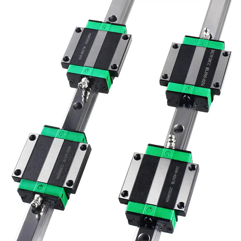 Heavy Duty Linear Guide Rails Kit 2 Pcs HGR20 1000mm With 4 HGW20CC Flange Type Bearing Carriage Blocks for CNC routers