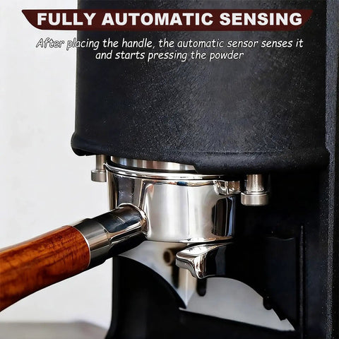 Professional Electric Espresso Tamper Machine With Heavy Duty Stainless Steel Coffee Press, automatic sensing feature.
