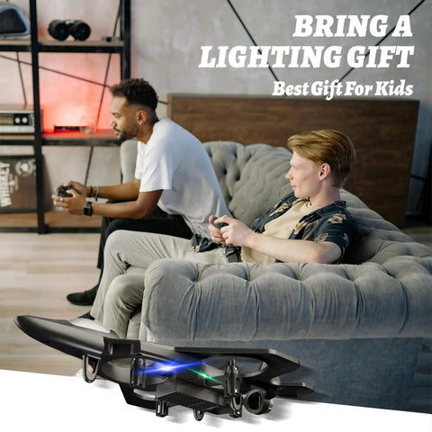 Two people playing with Remote Control Planes For Kids And Adults, Foam RC Airplanes with 360 Degree Flip indoors.