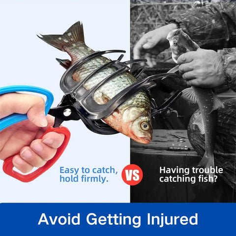 3 Claw Fish Gripper With Metal Pliers No Finger Pricks Secure Catch Control Clamp Hook Remover Tool holding fish securely