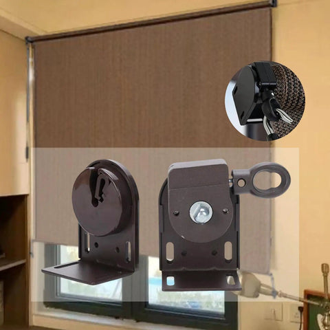 Exterior Sun Shade Mounting Brackets Replacement Kit For Cordless Crank Outdoor Shades Easy DIY Installation For Curtain Accessories Backyard Deck Brown Finish No Fuss Bracket Set