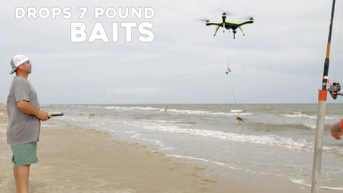 Waterproof Fishing Drone With 7 Pound Bait Release, HD Camera, Ready To Fly, automatic drone releasing bait over the ocean