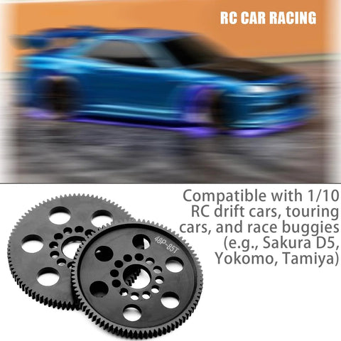 POM spur gear set for RC cars, 1/10 scale, CNC precision