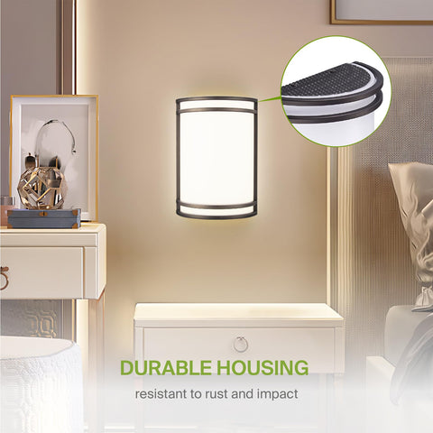 10 Inch LED Wall Sconce Light in Oil Rubbed Bronze, Dimmable and Color Temperature Adjustable 3000K 4000K 5000K, 15W