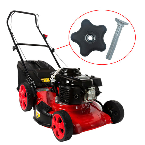 Lawn mower with inset image of 2 Pack Handle Knob And Screw Bolt Kit For Lawn Mowers And Snow Blowers Repair Parts 92-2260 106-4161 107-3844