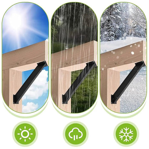 Inside Mount 45 Degree Angle Bracket Heavy Duty Connector Brace Kit For Gazebos Patios Porches Tree Houses And Log Cabins Rustproof Carbon Steel One Piece Design No Cutting Required 6 Piece Set Built Tough Outdoor Ready