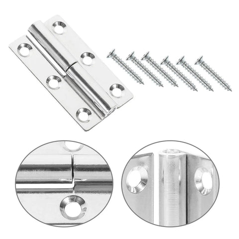 Detachable Lift Off Hinges, Heavy Duty Stainless Steel, 4 Pack with screws, close-up of hinge details, smooth installation