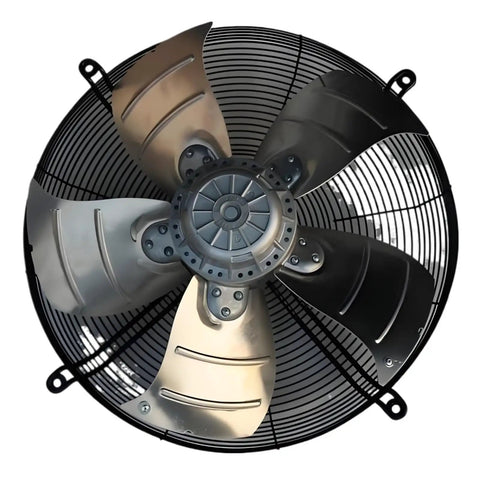 Heavy Duty Axial Flow Fan Model ALB500E4-2M00-T with one color finish, shown from above, industrial grade for machinery rooms.