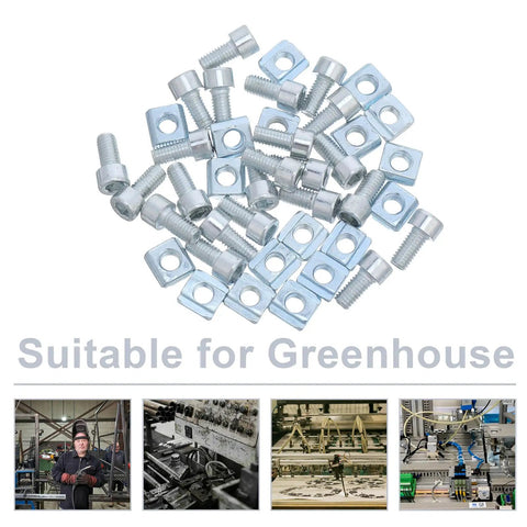 50-Piece M5 Slotted T Nuts Slide-In Kit For Milling Tables And Machine Tools, pile of metal nuts displayed
