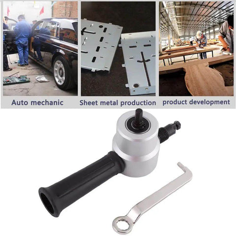 Double Head Sheet Metal Nibbler Cutting Tool Kit Electric Power Drill Attachment For Straight And Curved Lines with wrench