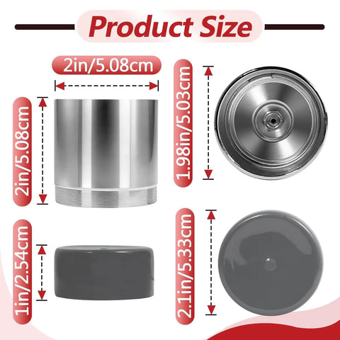 Product size image showing dimensions of 4 Pack Trailer Wheel Bearing Protectors Bulletproof Direct Swap For Number 1980 Dust Caps.