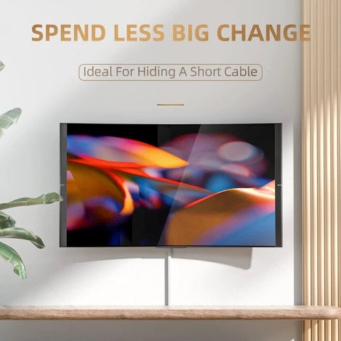 Effortless Wall Cable Hideaway Kit For TVs No More Dangly Cords With Self Adhesive One Cord Covers White clean install
